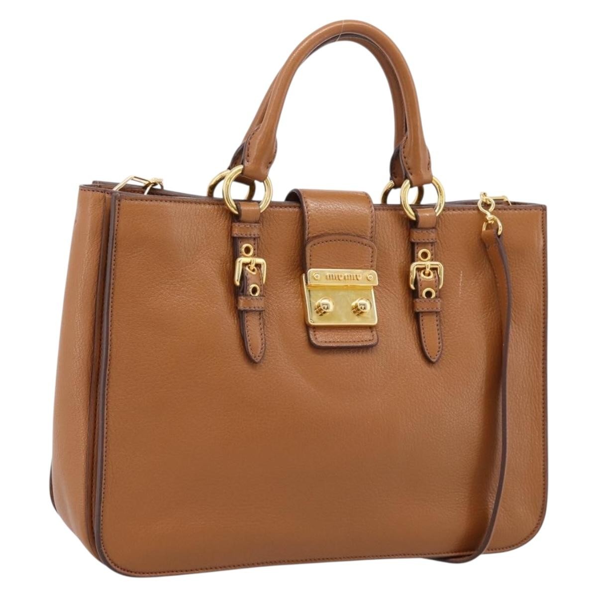 Miu Miu Madras Convertible Lock Leather Medium