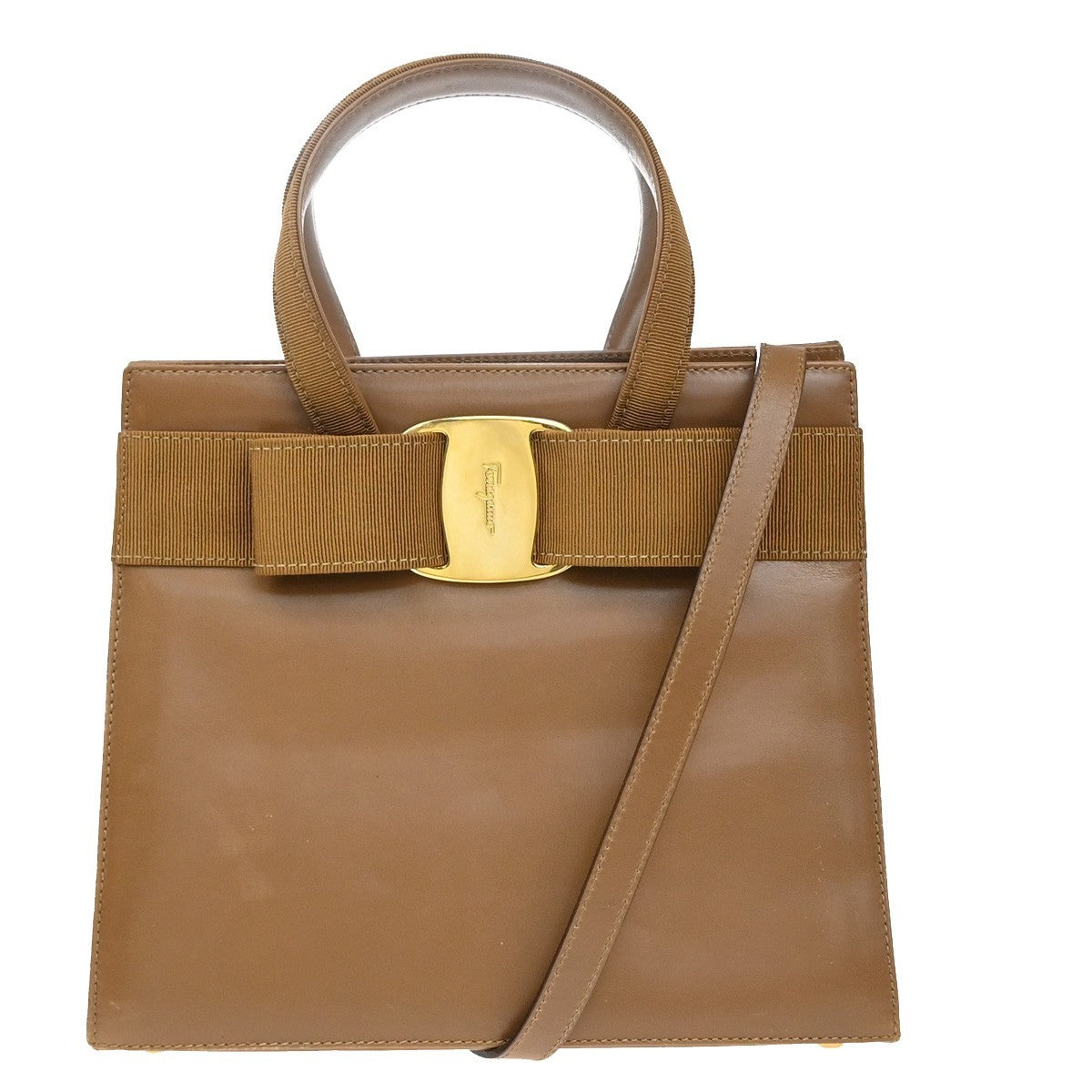 Salvatore Ferragamo Convertible Vara Bow Tote Leather Small