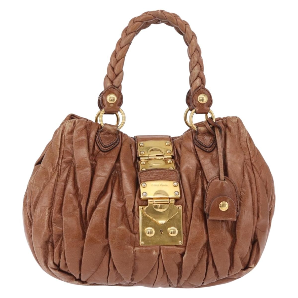 Miu Miu Coffer Satchel Matelasse Leather Large