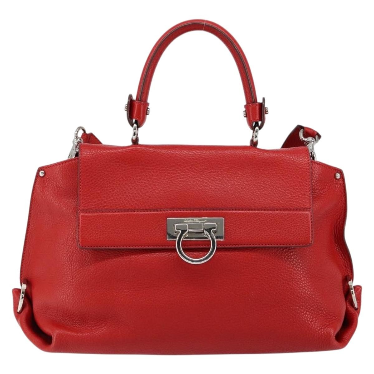 Salvatore Ferragamo Sofia Satchel Grainy Leather Large