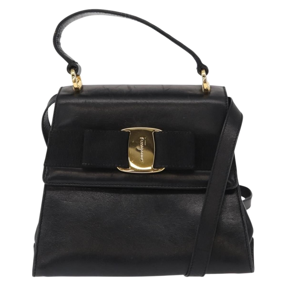 Salvatore Ferragamo Vintage Vara Bow Top Handle Bag Leather Mini
