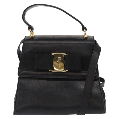 Salvatore Ferragamo Vintage Vara Bow Top Handle Bag Leather Mini