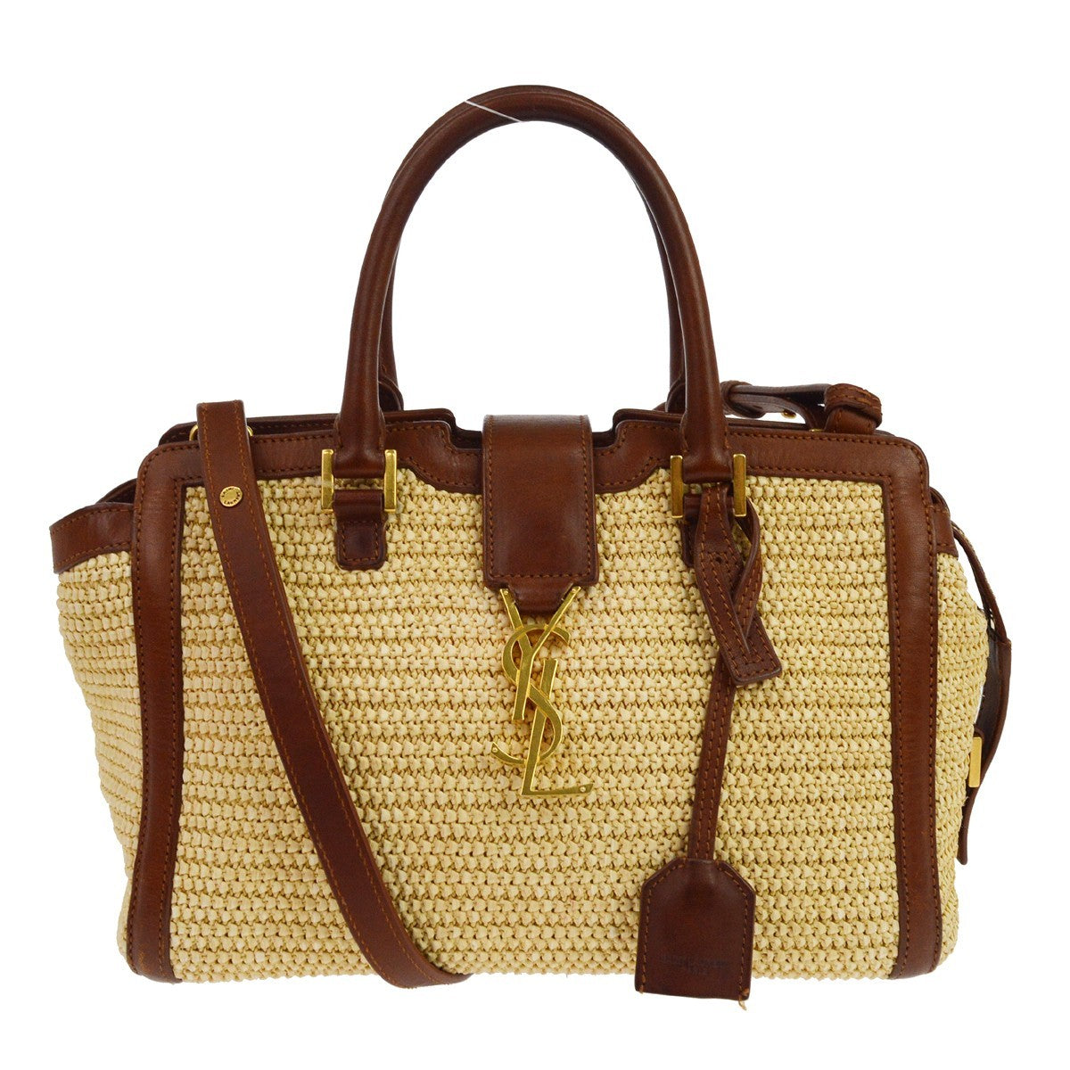 Saint Laurent Monogram Cabas Downtown Straw Baby