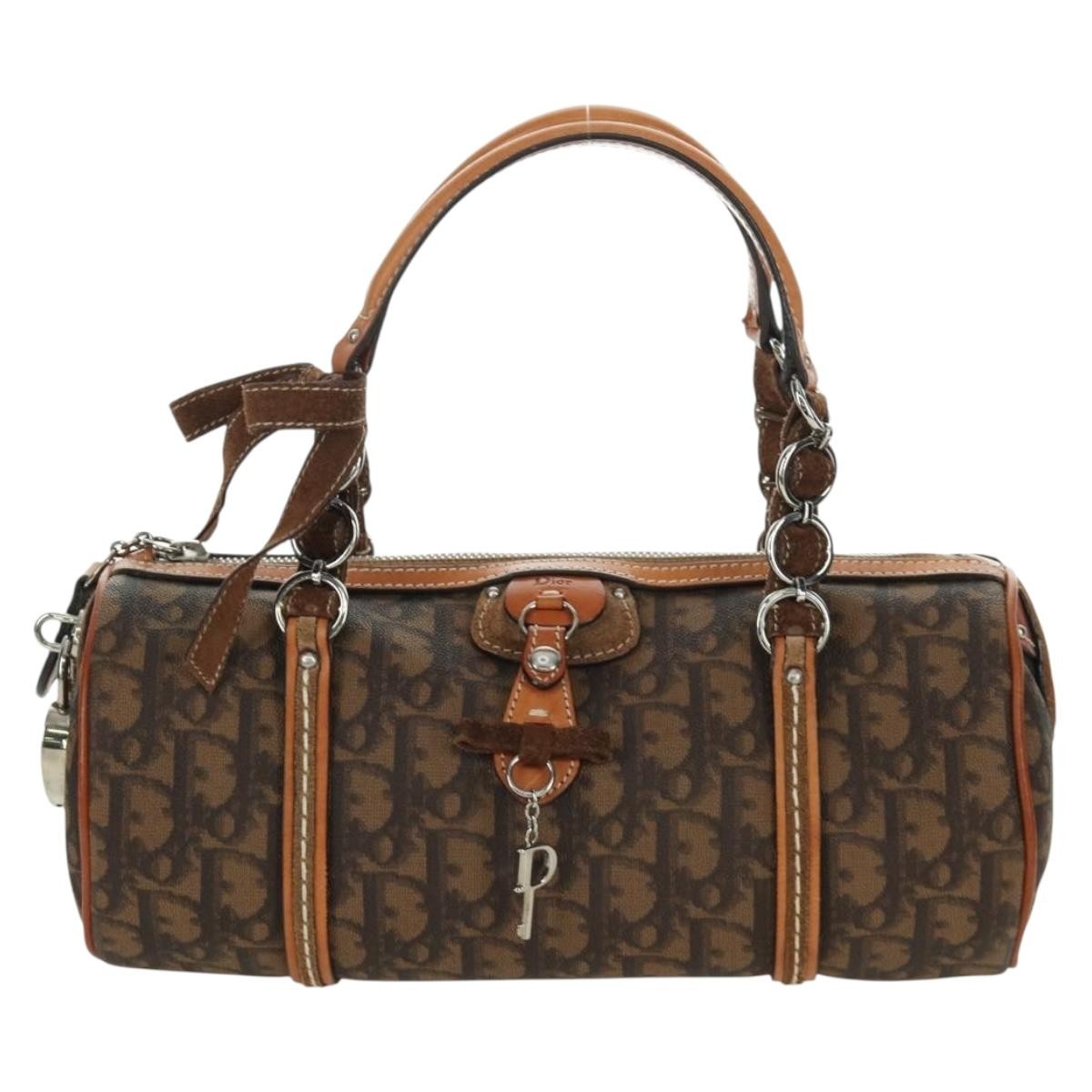 Christian Dior Vintage Trotter Romantique Boston Diorissimo Coated Canvas Medium