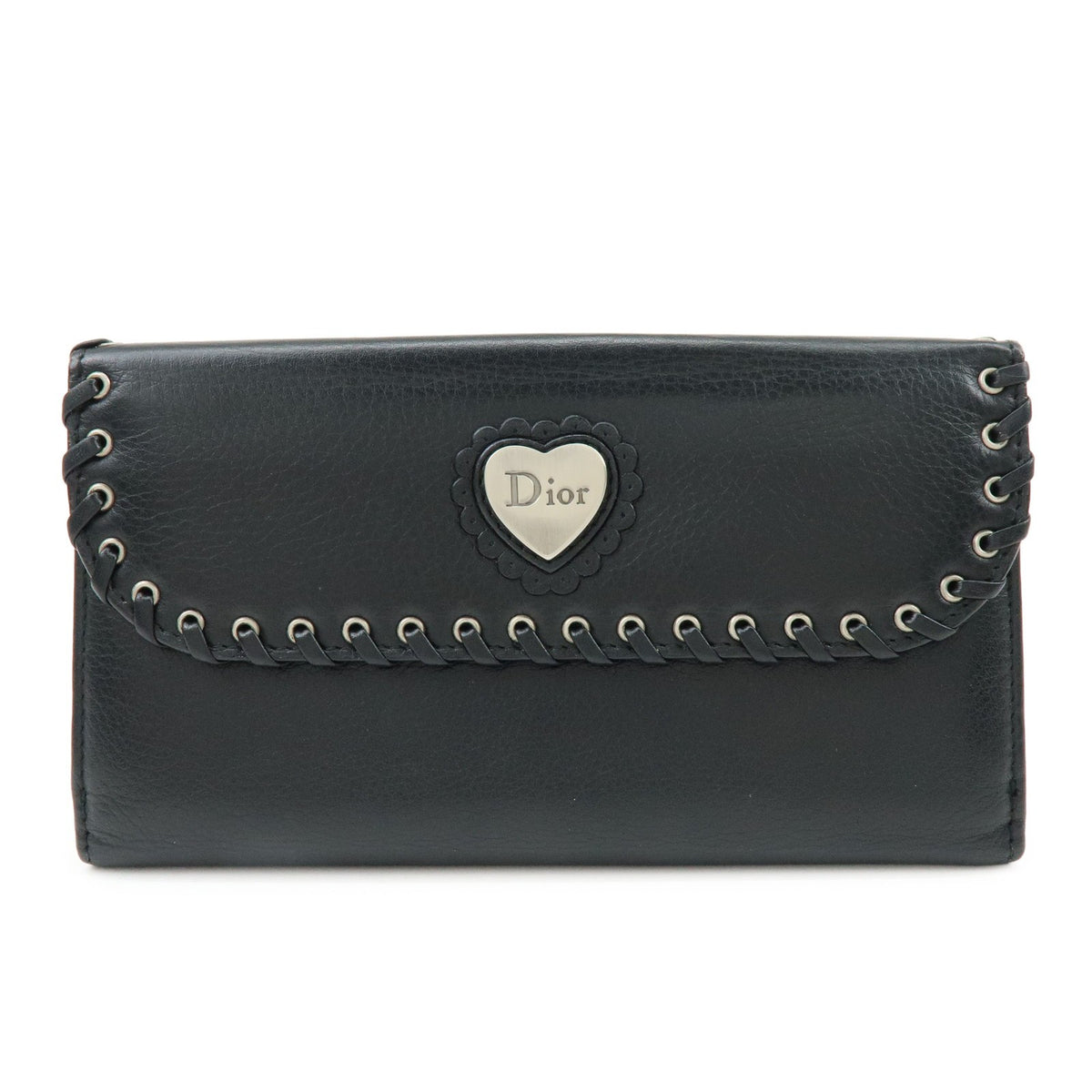 Christian Dior Trotter / Heart Motif Wallet Leather Product Image
