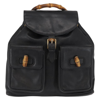 Gucci Vintage Bamboo Backpack Leather Product Image