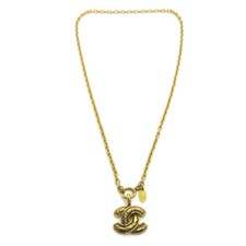 Chanel Vintage Quilted CC Pendant Metal Large