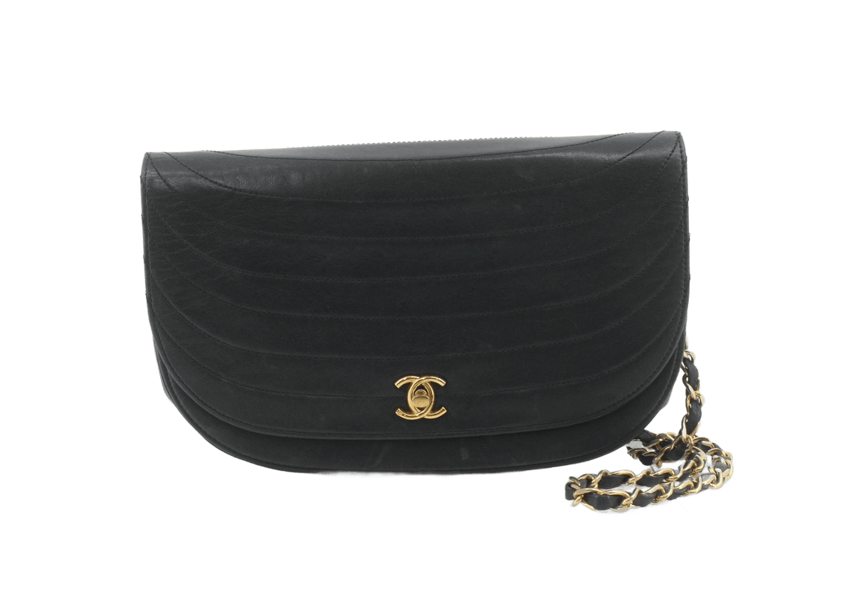 Chanel Vintage Half Moon Flap Quilted lambskin medium